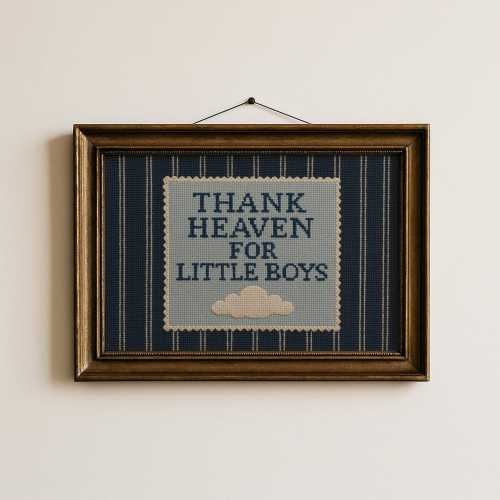 Thank Heaven For Little Boys Print ∙ Vintage Nursery Wall Art ∙ Print, Framed or Canvas