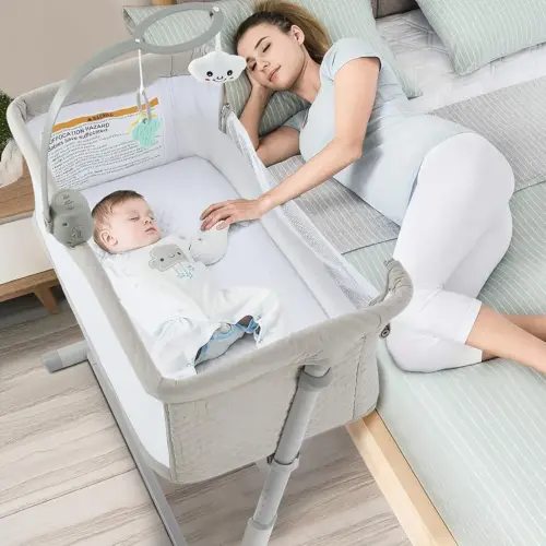 RONBEI Baby Bassinet, Bedside Sleeper Cribs,Baby Bed to Bed, Adjustable, Portable for Newborn, Infant/Baby Boy/Baby Girl