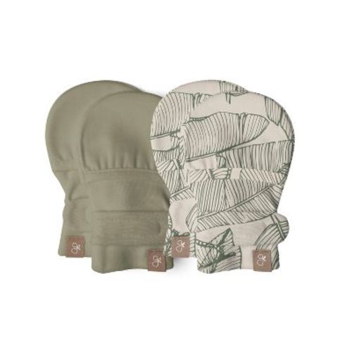 Goumi Stay On 2-Pack Baby Mitts - Canopy + Artichoke 0-3M