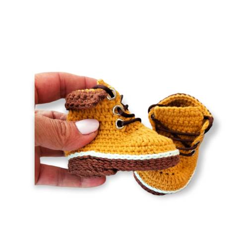 Baby Work Boots, Lumberjack Newborn Shoes Mustard Baby Girl Boy Boots, Heeled Boots