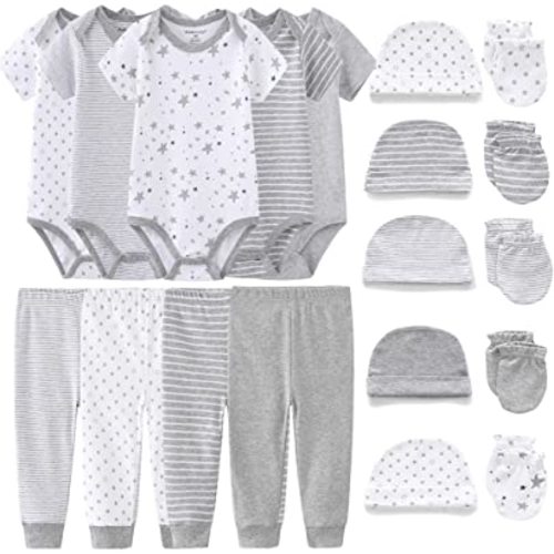 Kiddiezoom Unisex Baby Layette Essentials Giftset Clothing Set 19-Piece
