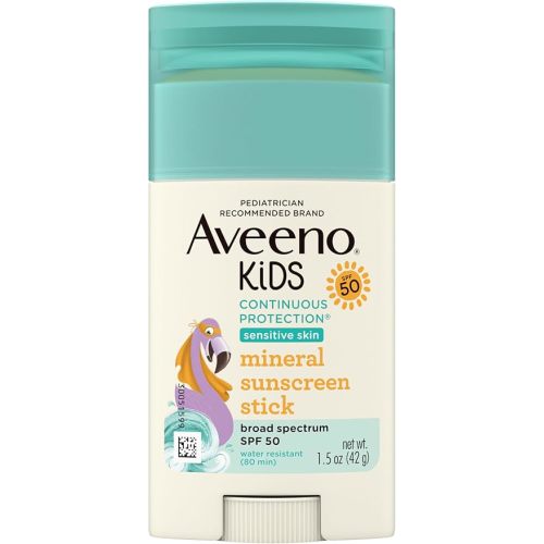 Aveeno Kids Zinc Oxide Sunscreen Stick SPF 50, 1.5 oz