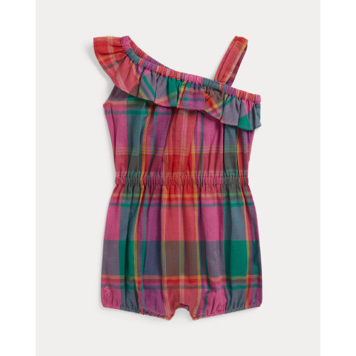 Plaid Ruffled Cotton Madras Shortall