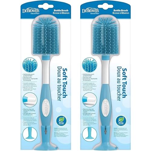 Dr. Brown's Soft Touch Bottle Brush, Blue (Pack of 2)