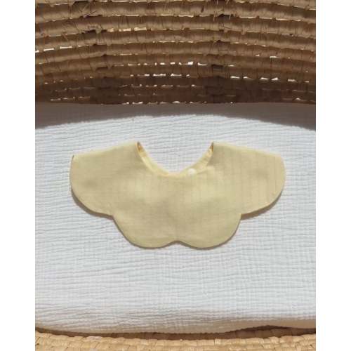 Organic Muslin 5-Layer Dribble Bib - Buttercream