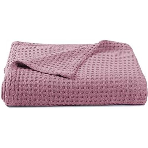 36” X 40” Inches Cooling Baby Waffle Weave Blanket, Ultra-Soft Lightweight Receiving Blanket for Newborn, Breathable Comfortable Baby Swaddle Blanket for Boys and Girls(Mauve)
