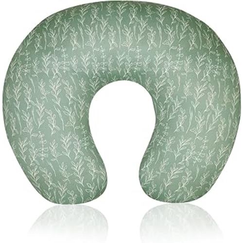Green Sage Nursing Pillow Cover, Breastfeeding Pillow Slipcover for Baby Girls/Boys, Soft Snug Fits On Newborn Feeding Pillow Case