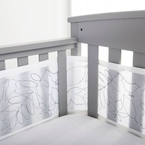 BreathableBaby Breathable Mesh Crib Liner, Deluxe Embroidered Collection, Feathered Friends