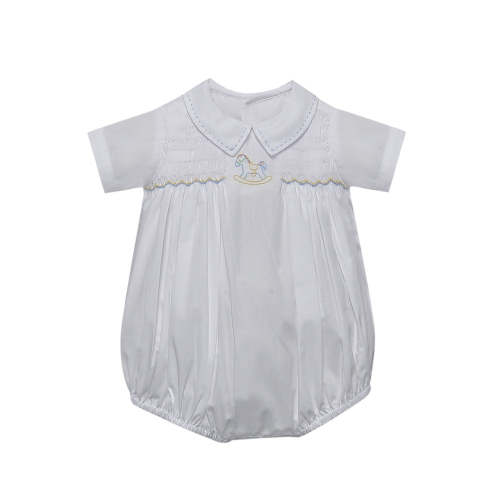 Baby Sen Emerson Boy Bubble - Rocking Horse - White - Size 6M