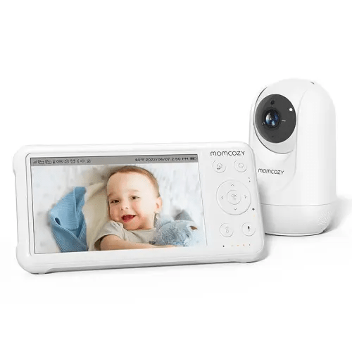 Momcozy Video Baby Monitor, 1080P 5" HD Baby Monitor with Camera & Wall Mount, Infrared Night Vision, 5000mAh Battery, 2-Way Audio, Temperature Sensor, Lullabies, 960ft Range, Ideal for New Moms, BM01