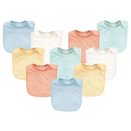 Hudson Baby Infant Baby Unisex Rayon from Bamboo Terry Bibs, Soft Neutral, One Size