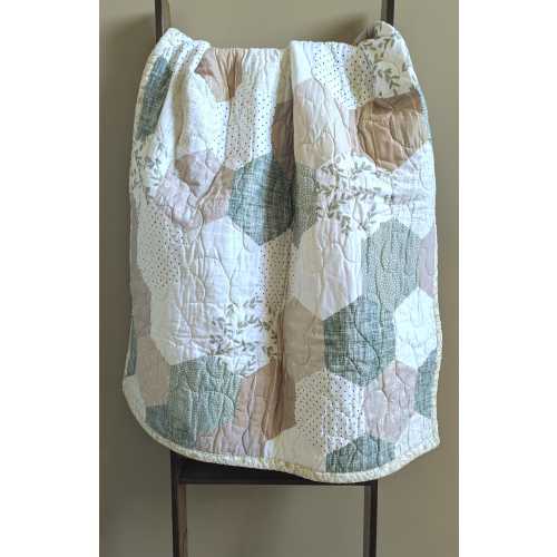 Patchwork-Style Baby Quilt – 100% Cotton Whole Cloth – Modern Quilt – Custom Name Option – Handmade Baby Blanket