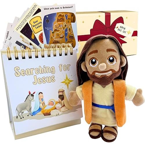 Christian Advent Calendar for Kids with Jesus Doll, Nativity Calendar & Activities – Christ-Centered Christmas Toy for Children Ages 3-8 – Christian Gift for Families