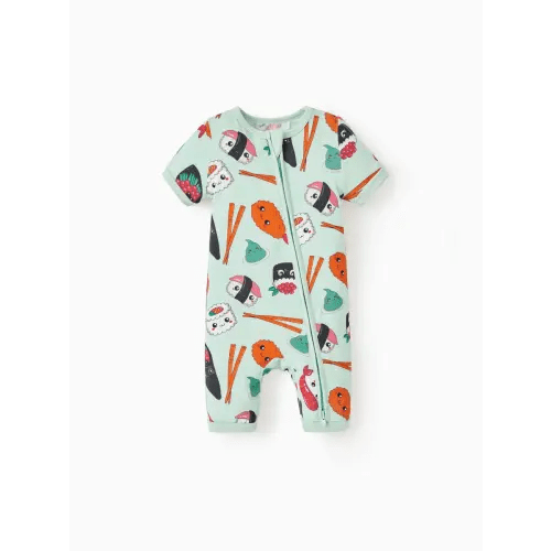Bamboo Baby Boy /  Girl 2 Way Zipper Anti Slip Childlike Food Pattern Bamboo Sleepwear (Snug-Fitting)