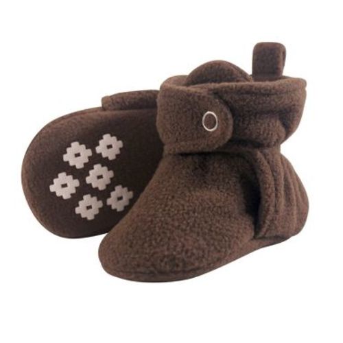 Little Treasure Infant Baby Cozy Fleece Booties, Brown, 6-12 Months