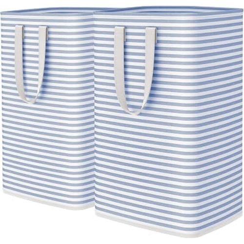 Lifewit 80L Large Laundry Baskets, Laundry Hampers Bags, 2 Pack, Blue