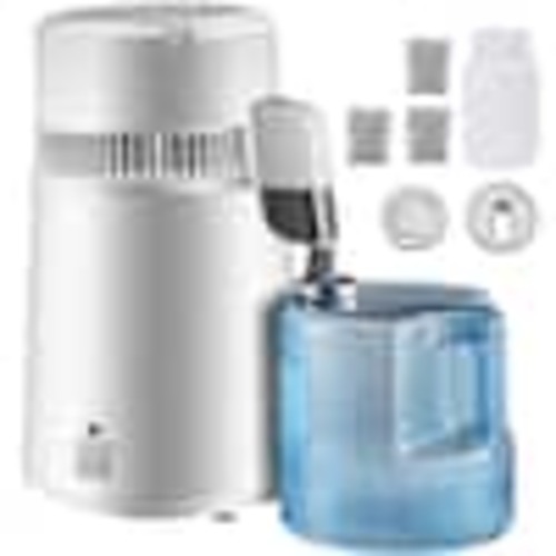 SKYSHALO Pure Water Distiller 750W Fully Upgraded with Handle 1.1 Gal. /4L BPA Free Container Perfect for Home Use White BST-007ZLSJ000001V1-0709