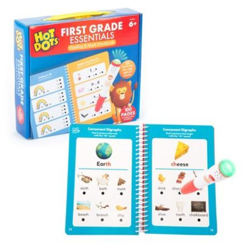 Educational Insights Hot Dots First Grade Essentials Reading and Math Workbook