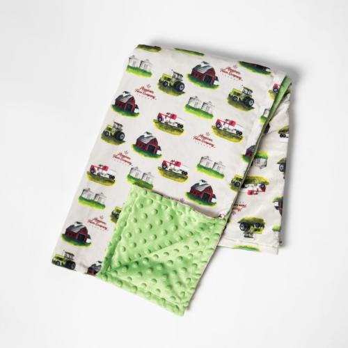 Watercolor Farm Minky Baby Blanket