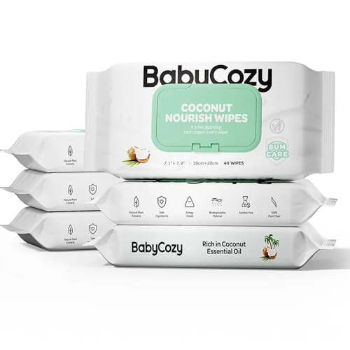 BabyCozy Lotion Coconut Scented Baby Cozy Wipes 40 Ct (6 packs)
