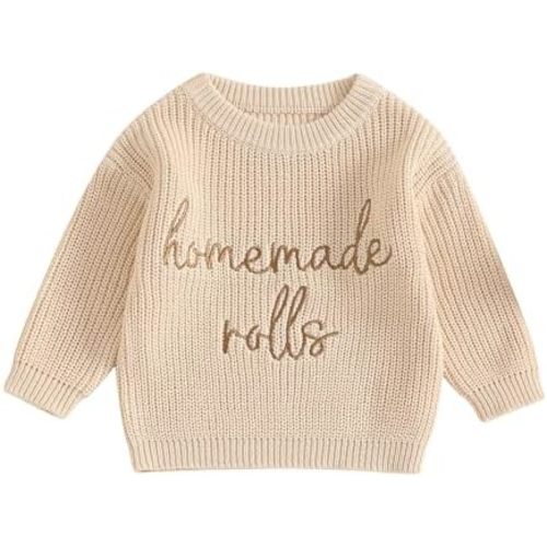 Toddler Infant Newborn Baby Boy Girl Sweater Homemade Rolls Knit Crewneck Pullover Sweatshirt Thanksgiving Outfit