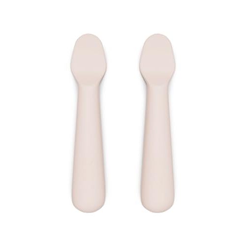 Lalo Little Spoon Set - 2 Piece Baby Spoons Set for Infants & Babies - Made From Food Grade Silicone Dishwasher Safe - Baby Feeding Essentials for Early Stage Mealtime - Grapefruit