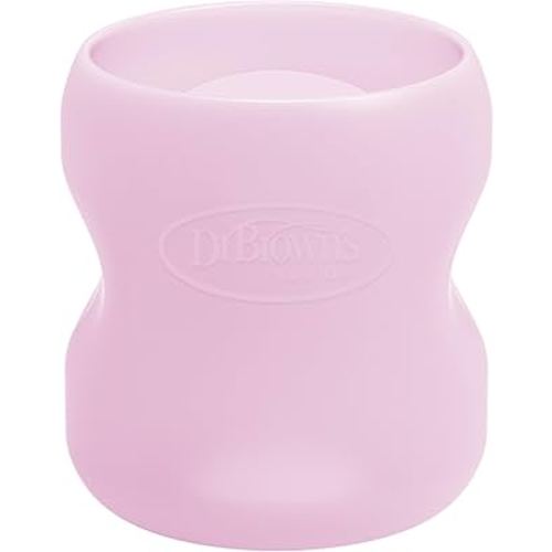 Dr. Brown's Options+ Wide-Neck Glass Bottle Sleeve, 100% Silicone, Pink, BPA-Free, 5 oz, 1-Pack