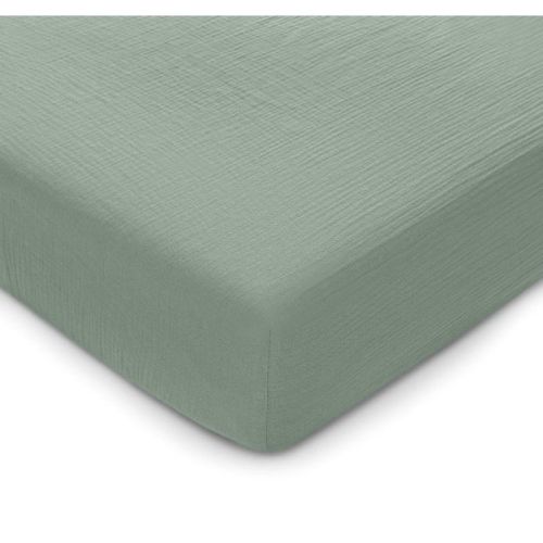 Comfy Cubs Muslin Fitted Crib Sheet, Extra Soft 100% Muslin Cotton Crib Sheets for Standard Crib and Toddler Mattresses (1 Pack, Fern)