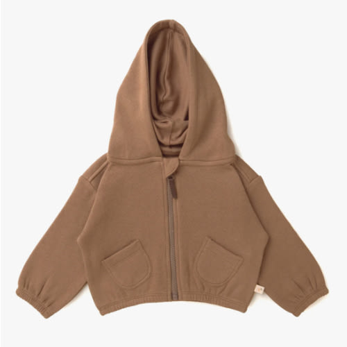 Organic Baby Toddler Hooded Jacket - Cocoa