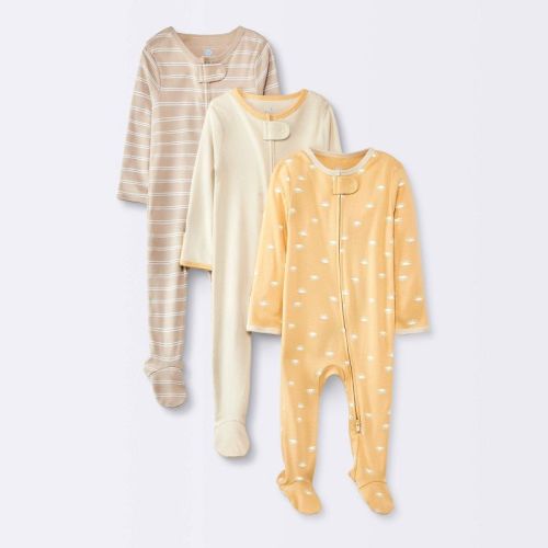 Baby 3pk Sunshine Sleep N' Play - Cloud Island™ Yellow, Size: 3-6M