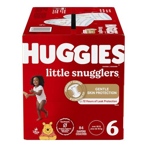 Diapers Size 6 - Huggies Little Snugglers Disposable Baby Diapers, 84ct, Mega Colossal Pack