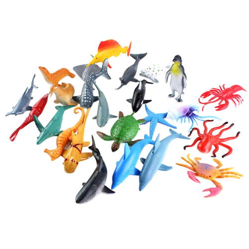 IGEED 24pcs Simulation Ocean Animals Plastic Sea Creatures Model Educative Toys Children's Educational Toys,Ocean Animal Figures Toy,Birthday Gift for Kids Toddlers