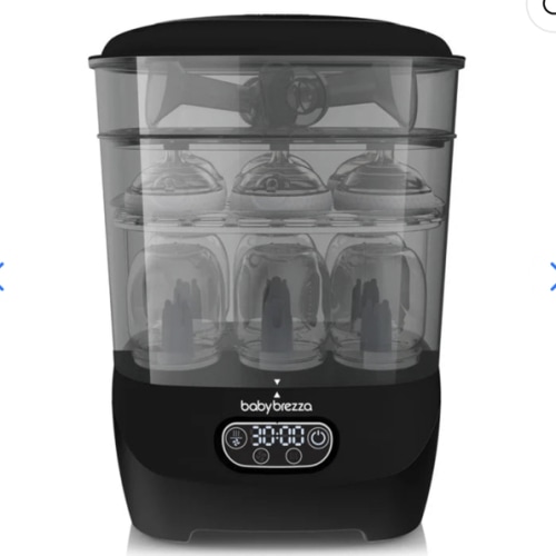One Step™ Baby Bottle Sterilizer and Dryer Advanced | Baby Brezza - all black