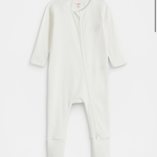 Core Logo Zipsuit | Sage Stripe | Seed Heritage