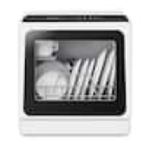 SIMZLIFE 17 in. Portable Countertop Dishwasher in White with 6-Cycles, 4-Place Settings Capacity, and 40 dBA DW001-5AWH-S1