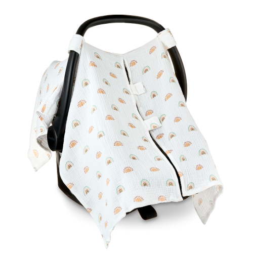 Parent's Choice Muslin Car Seat Cover - Adjustable, Breathable Cotton