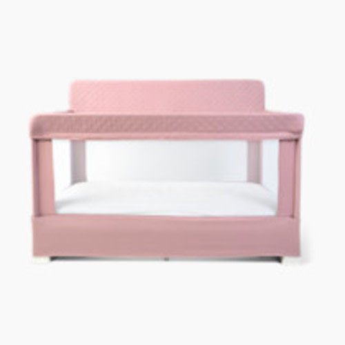 Baby Delight Lunaire Full Size Crib | Breathable Mesh Baby Crib | Tool-Free Assembly Baby Bed | 100% GOTS Certified Organic Cotton Fabric | Organic Rose