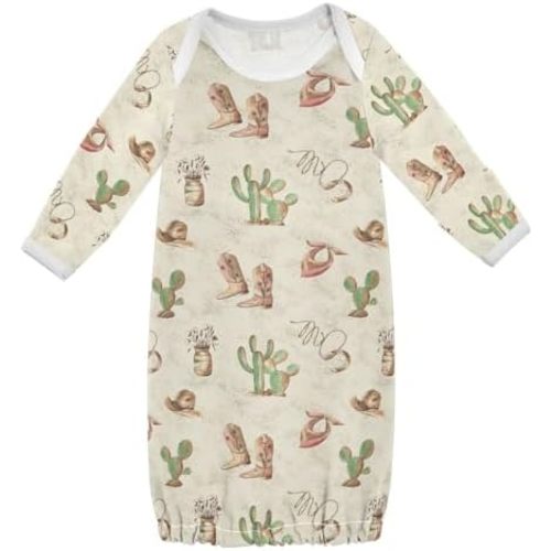 Baby Sleeper Gown for Newborn Girls Boys Long Sleeve Cotton Nightgown Clothes for Infant Home Coming 0-12 Months