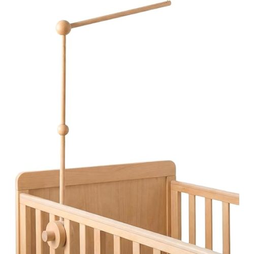 Crib Mobile Holder, HBM Wooden Mobile Arm & Hanger for Crib, Nursery Decor for Baby Girl Boy