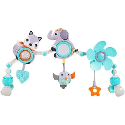 Zcargel Stroller Arch Toy Baby Stroller Pendant Toy Adjustable Arch Bassinet Toys Stroller Arch Baby Crib Toys with Fascinating Toys for Infant and Toddlers Toucan Stroller Arch Toy