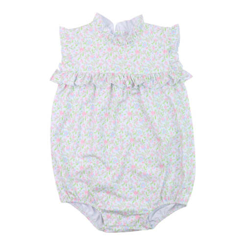 Pink Floral Knit Ruffle Bubble