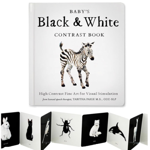 Baby's Black and White Contrast Book: High-Contrast Art for Visual Stimulation at Tummy Time (Tabitha Paige Children's Book Series)