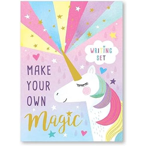 Stationery Set for Girls by Jewelkeeper - Unicorn Writing Kit - Colorful Stationary Set with Paper, Envelopes, and Stickers - Suitable for Creative Kids and Pen Pals