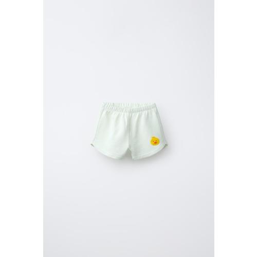 TERRY SHORTS WITH CHICK APPLIQUÉ - Light green | ZARA United States