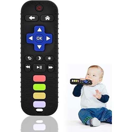 Baby Silicone Teething Toys, Simulation TV Remote Control Shape Teether Toys for Toddlers 3-18 Months, Boys Girls Baby Teething Toys, Babies Chew Toys, Freezer BPA Free