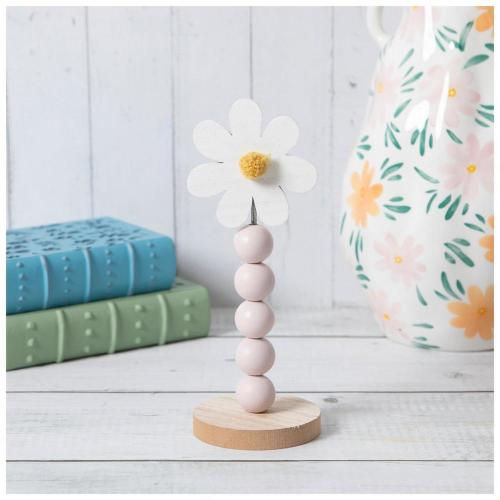 Beaded Daisy Wood Decor