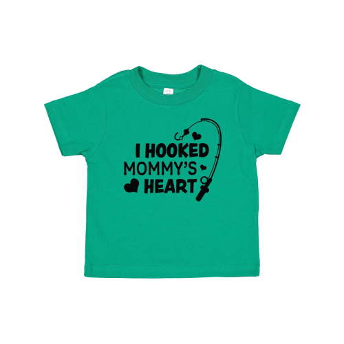 Inktastic I Hooked Mommy's Heart with Fishing Rod Boys or Girls Baby T-Shirt