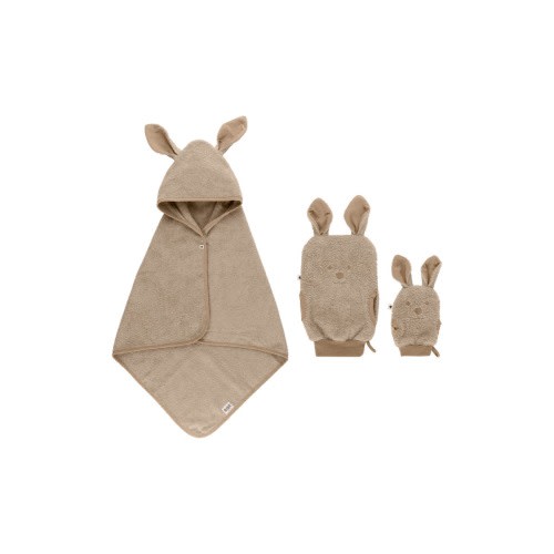 Kids' Kangaroo Hooded Towel & 2-Pack Washcloth Set