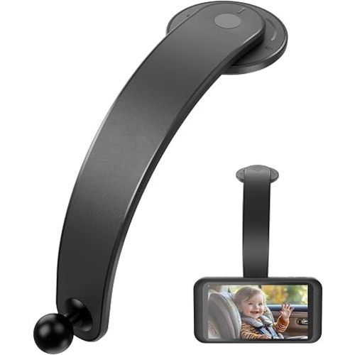 17mm Ball Mount for Baby Car Camera - Adjustable Bendable Monitor Stand with Strong Adhesive Base, 360° Rotation, Fits Car Seat Monitor/Backup Camera/Dash Cam, Easy Install