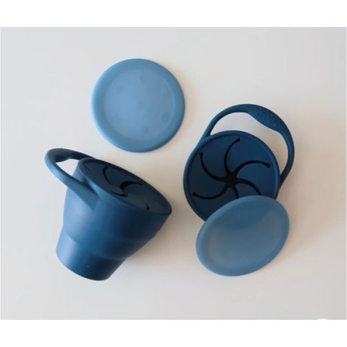 Collapsible Silicone Snack Cup | Dark Blue